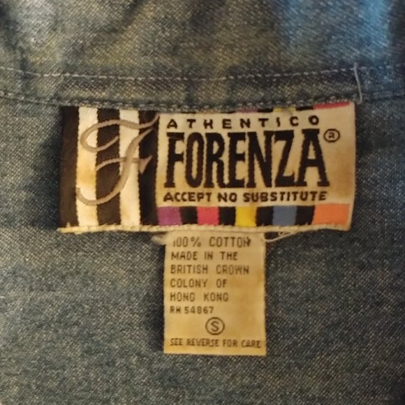 Vintage Forenza oversized Jeans Shirt  size S/M - Picture 3 of 4